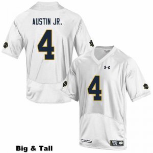 Notre Dame Fighting Irish Men's Kevin Austin Jr. #4 Navy Under Armour No Name Authentic Stitched Big & Tall College NCAA Football Jersey XDV4599LY